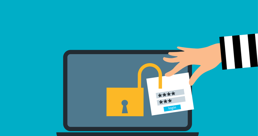 Free attack unsecured laptop vector